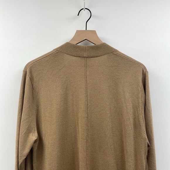 J. Jill Knit Open Front Tunic Cardigan Sweater Minimalist Neutral Tan Large - Picture 5 of 6